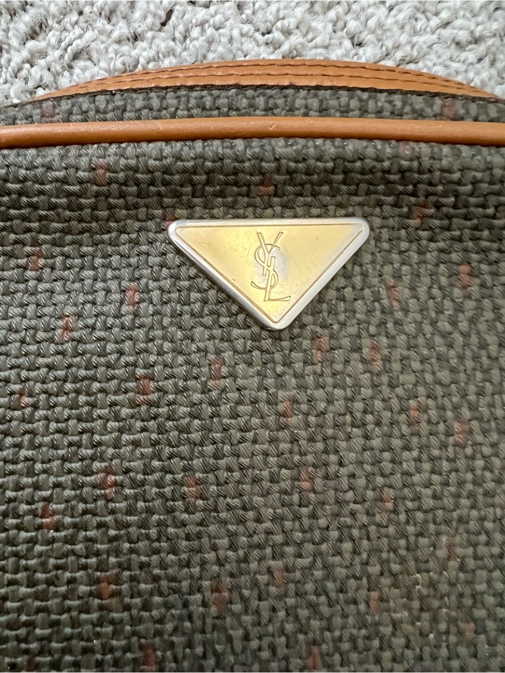 Vintage Yves Saint Laurent Canvas Crossbody Bag Leather Trim-MADE IN FRANCE - Picture 6 of 16